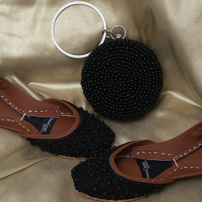 Pearl Ring Clutch (Black)