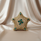 Kundan Sitaara Clutch (Emerald)