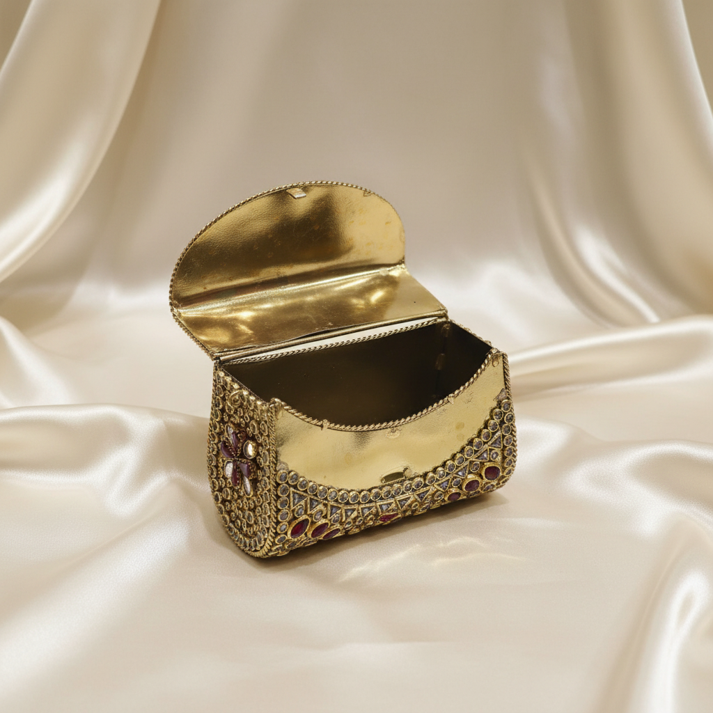 Kundan Turkish Clutch - Red