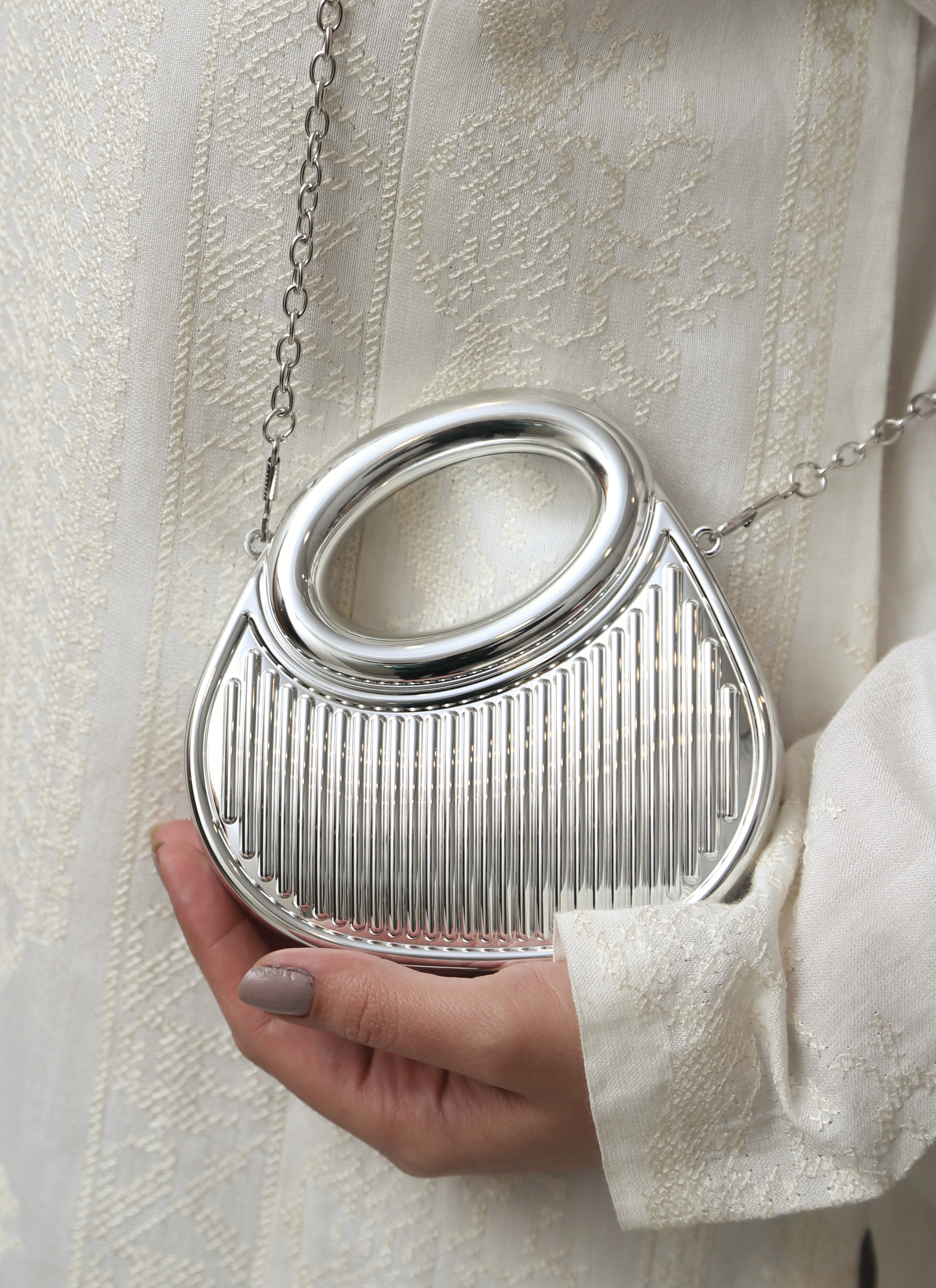 Bucket Mini Bag - Silver