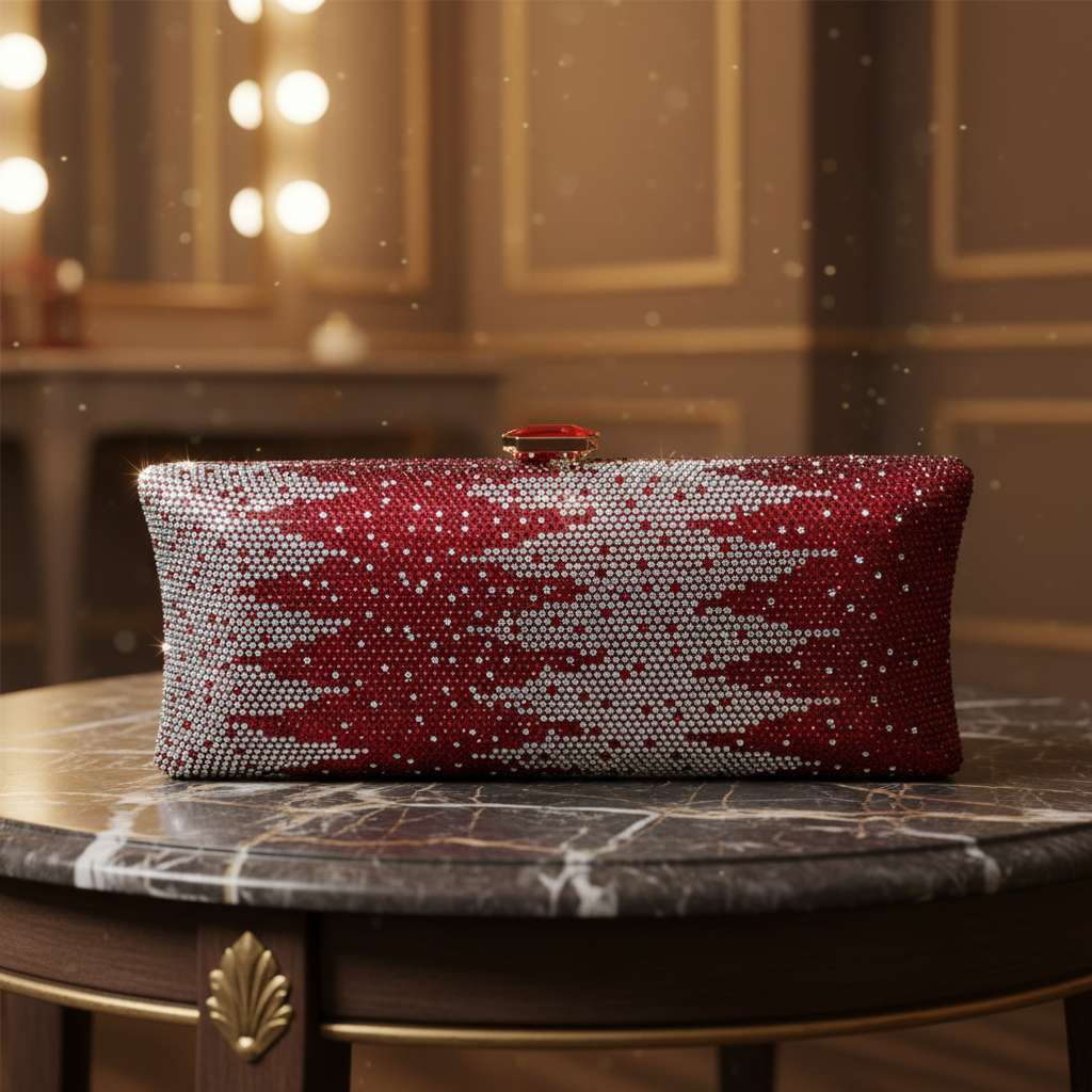 Crystallo Clutch (Maroon)