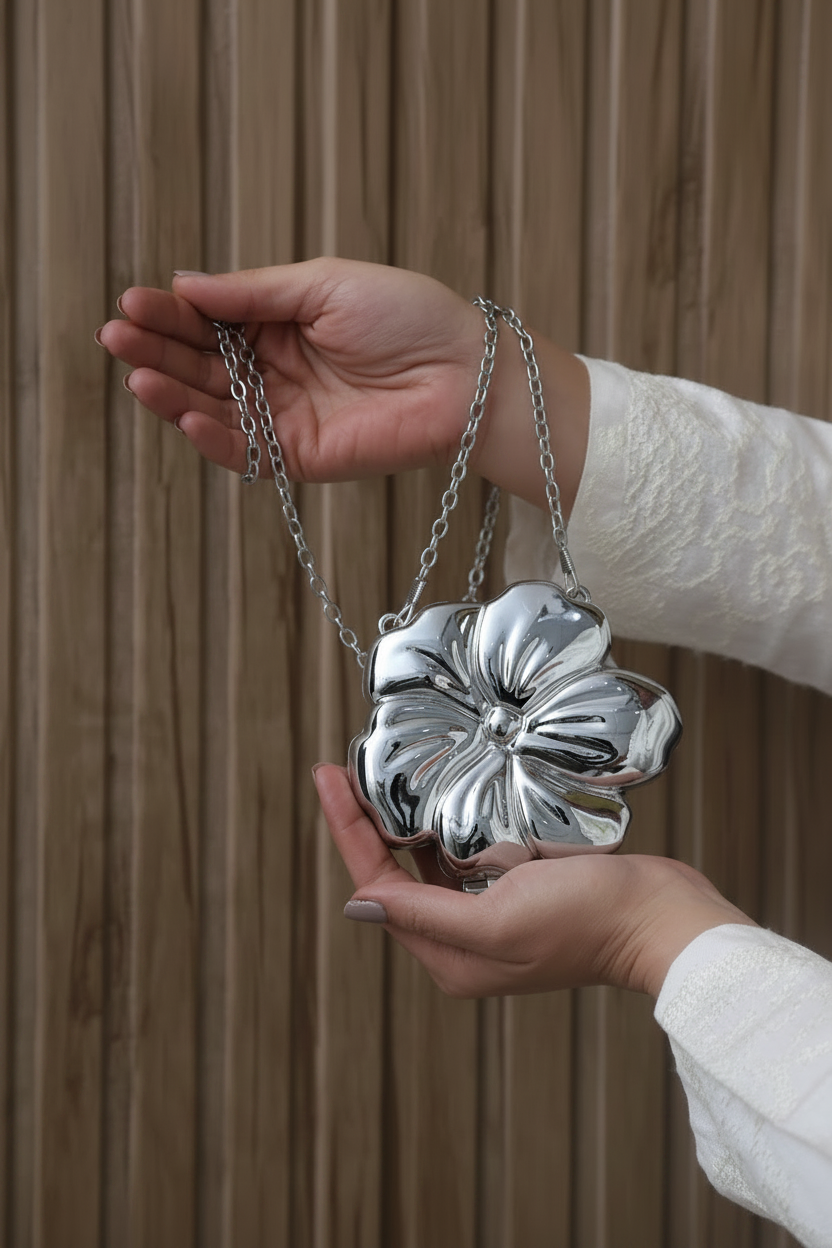 Silver Flower MiniBag