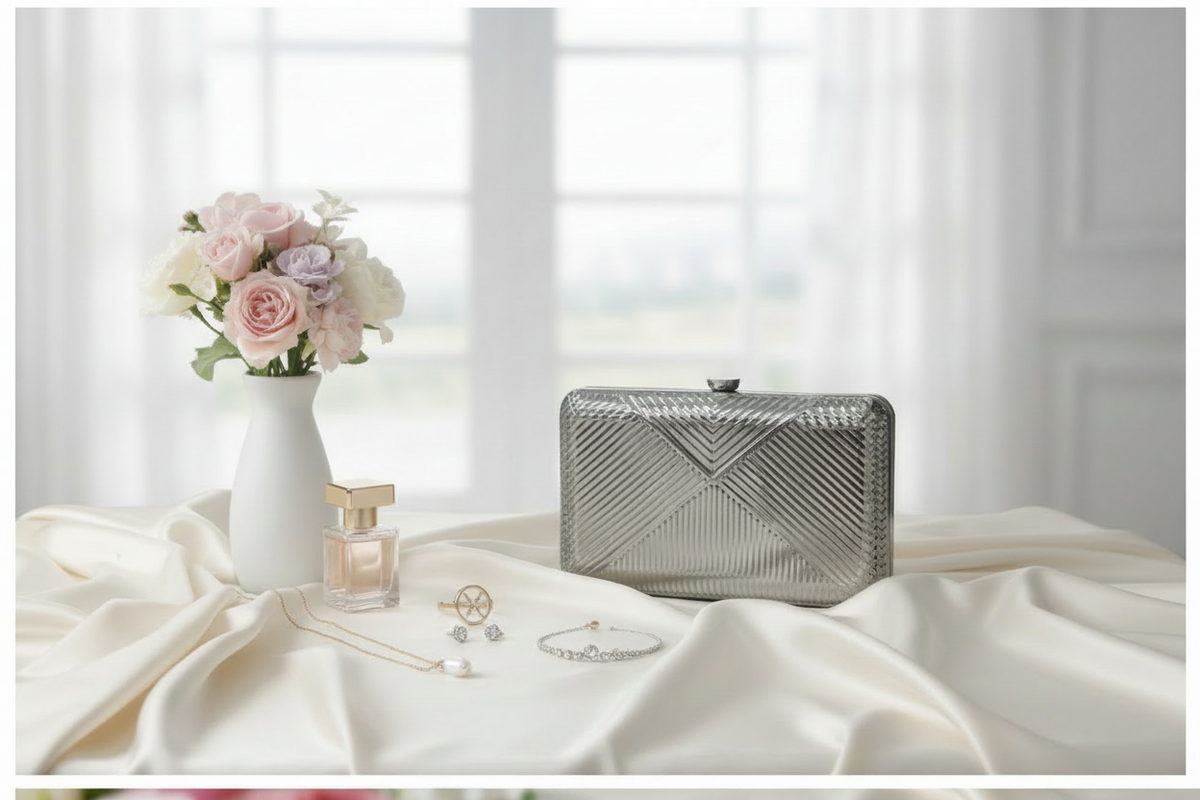 Metal Grace Clutch (Charcoal)