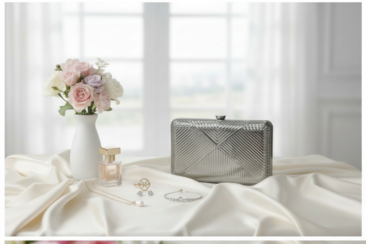 Metal Grace Clutch (Charcoal)