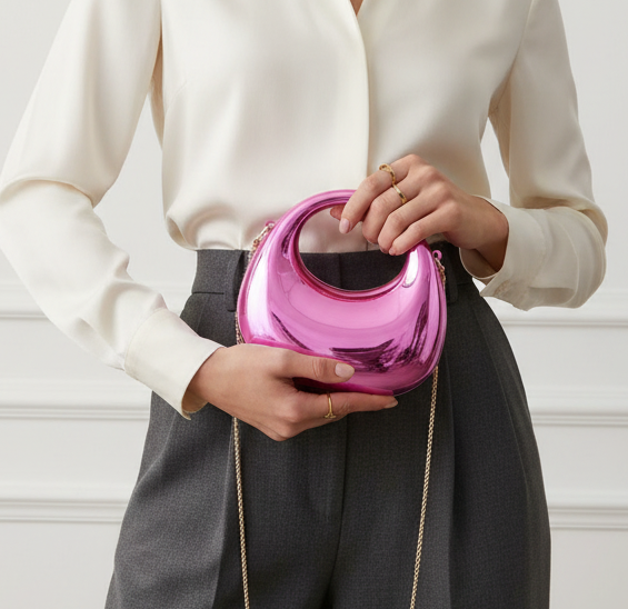 Dazzling Statement Mini Clutch(Pink)