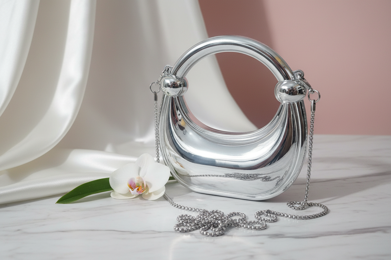Dazzling Moon Mini Clutch(Silver)