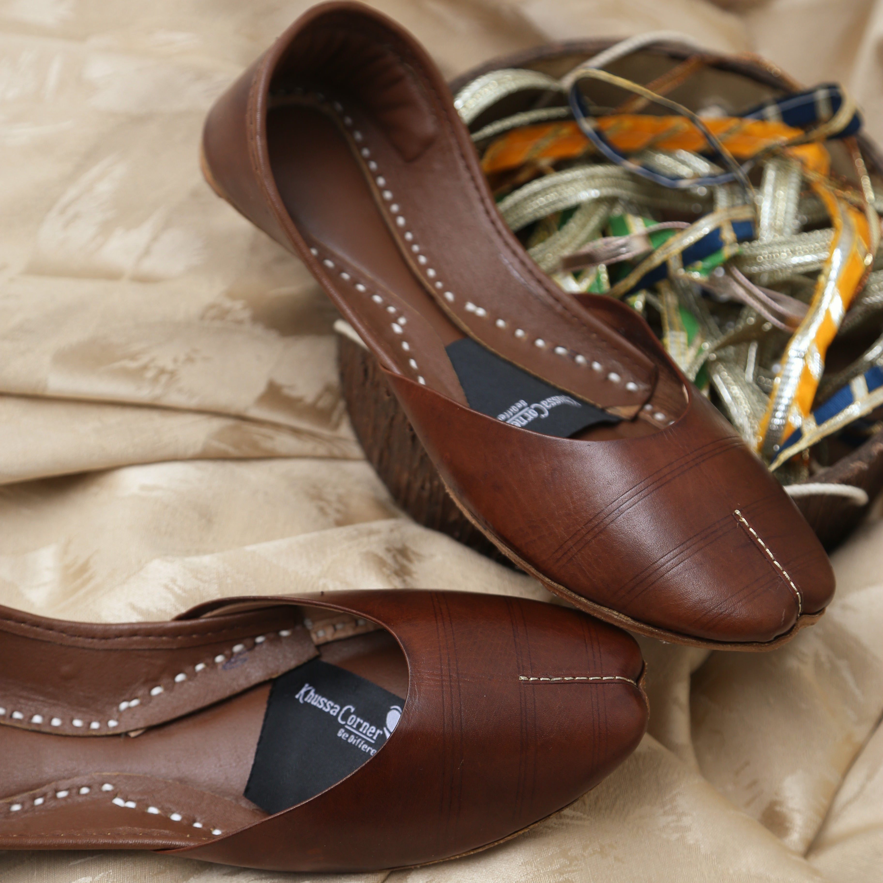 Choco brown Leather khussa