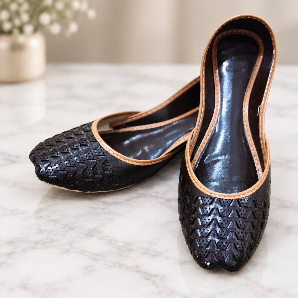 Chikankari Khussa-Choco Brown