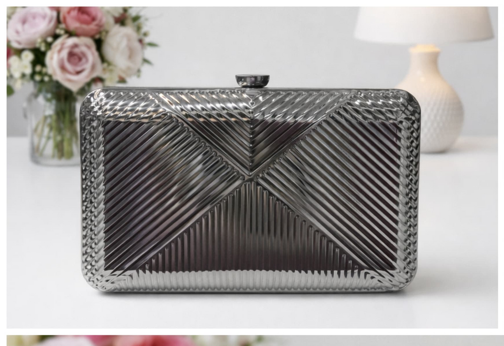 Metal Grace Clutch (Charcoal)