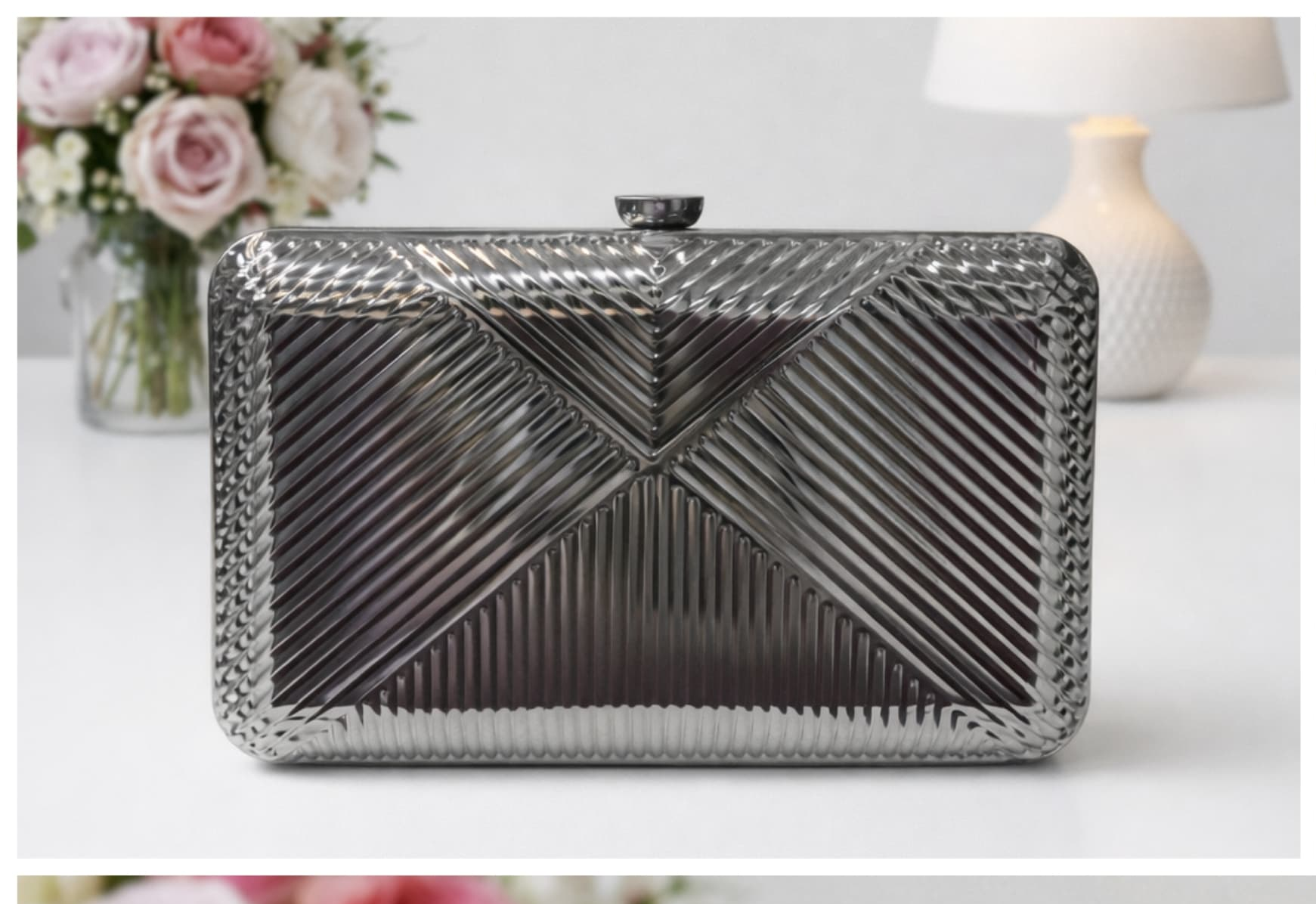 Metal Grace Clutch (Charcoal)