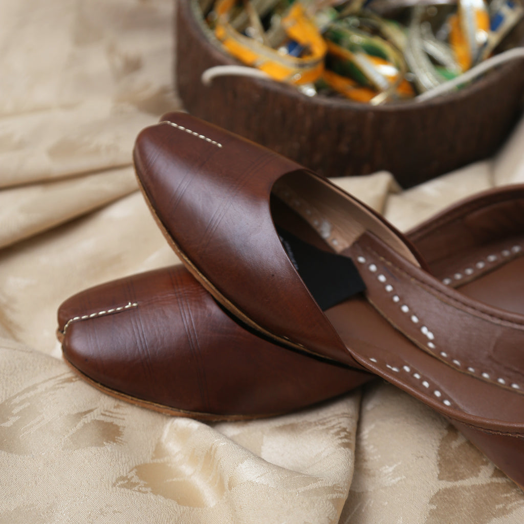 Choco brown Leather khussa