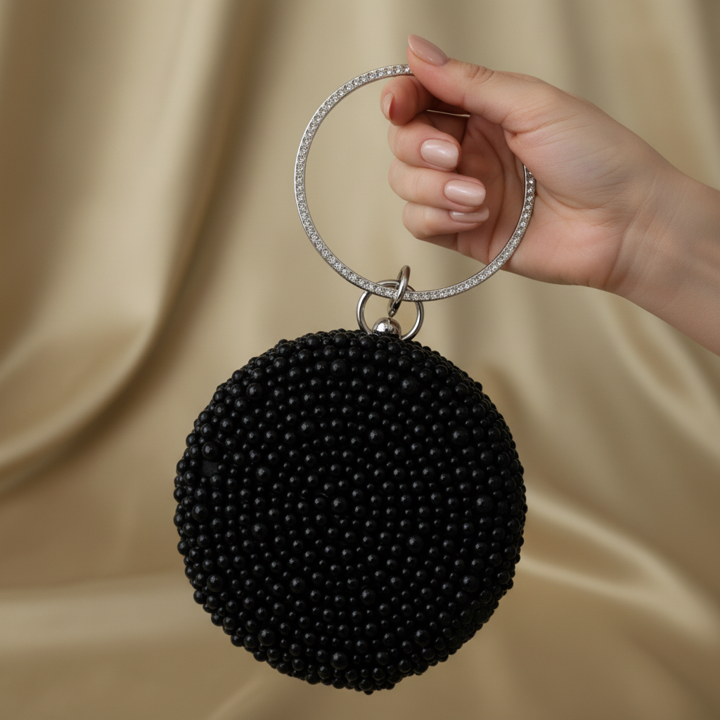 Pearl Ring Clutch (Black)