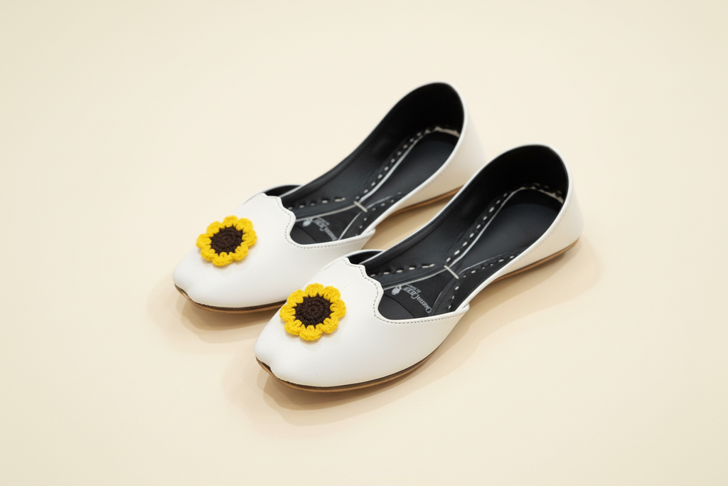 Sunflower Crochet Khussa & Potli Combo