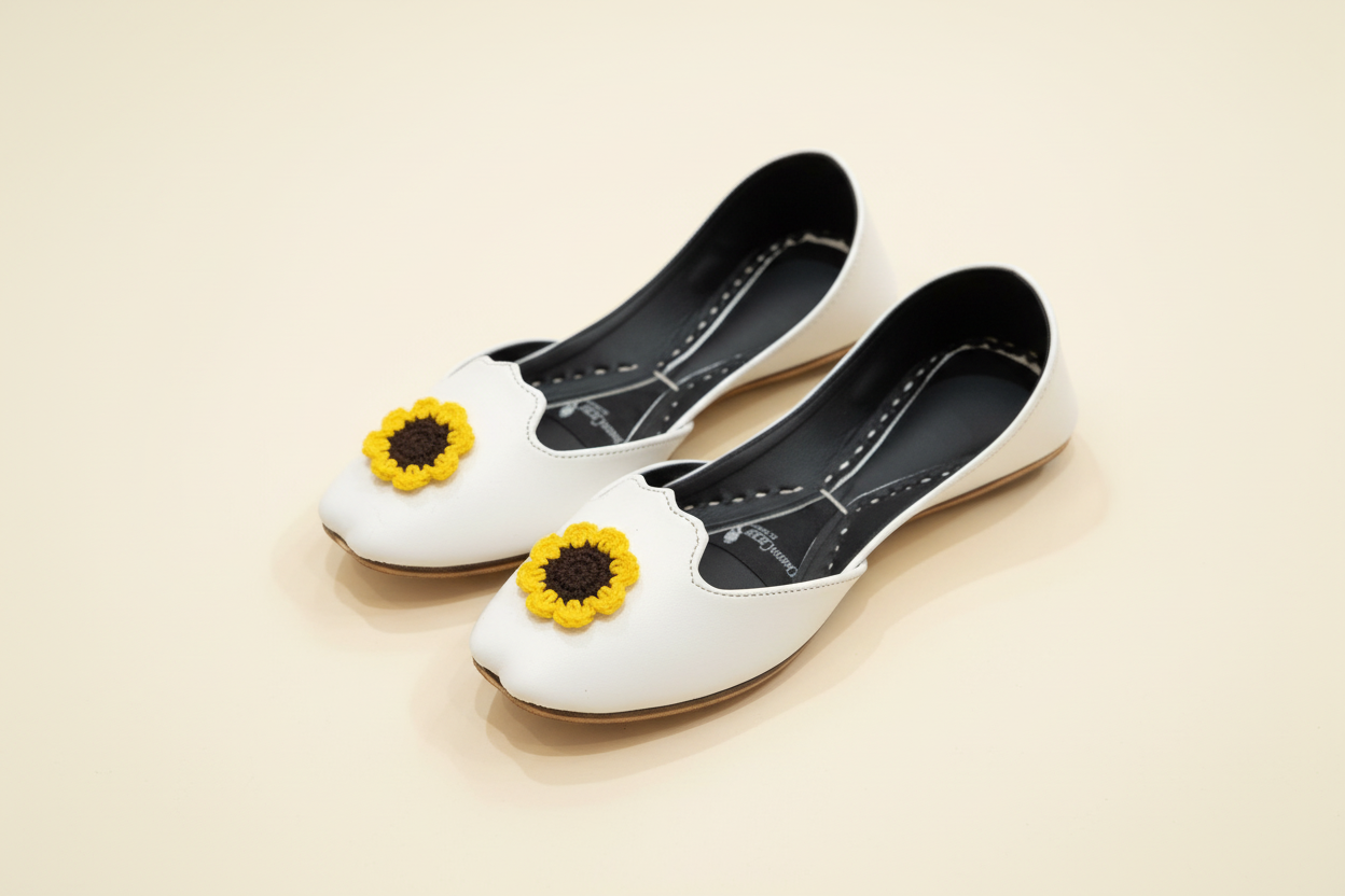 Sunflower Crochet Khussa & Potli Combo