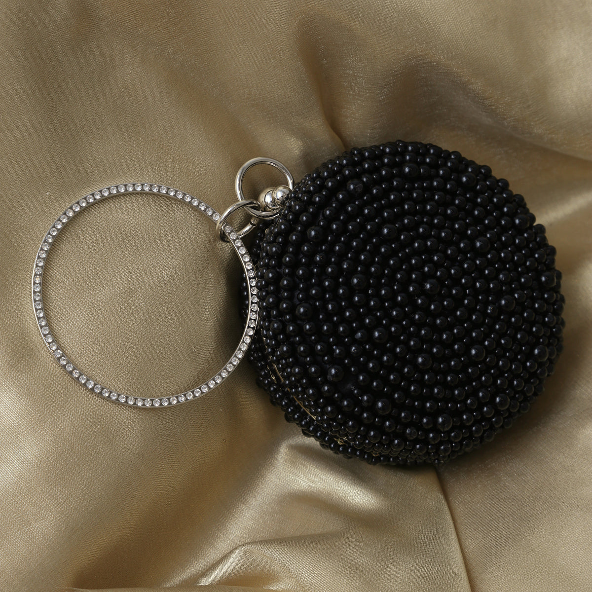 Pearl Ring Clutch (Black)