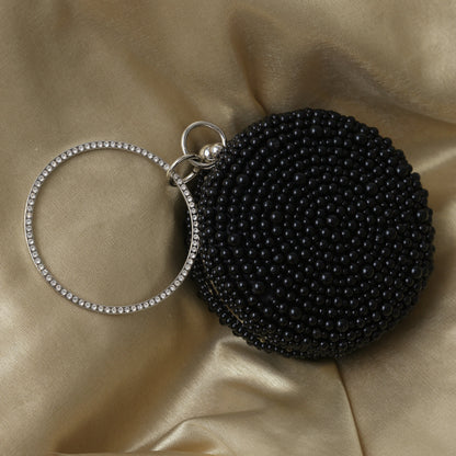 Pearl Ring Clutch (Black)