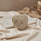Crystal Heart Clutch (Ivory Gold)