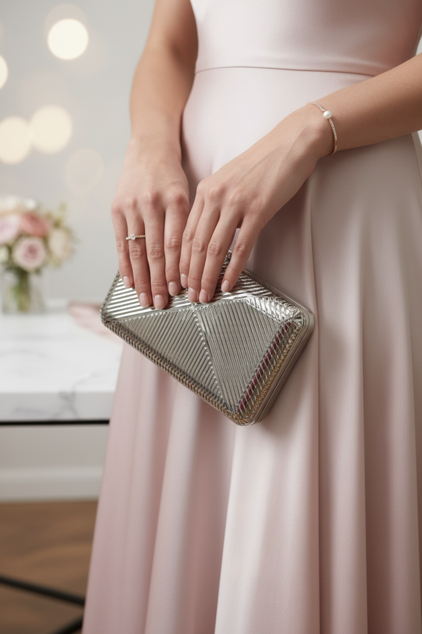 Metal Grace Clutch (Silver)