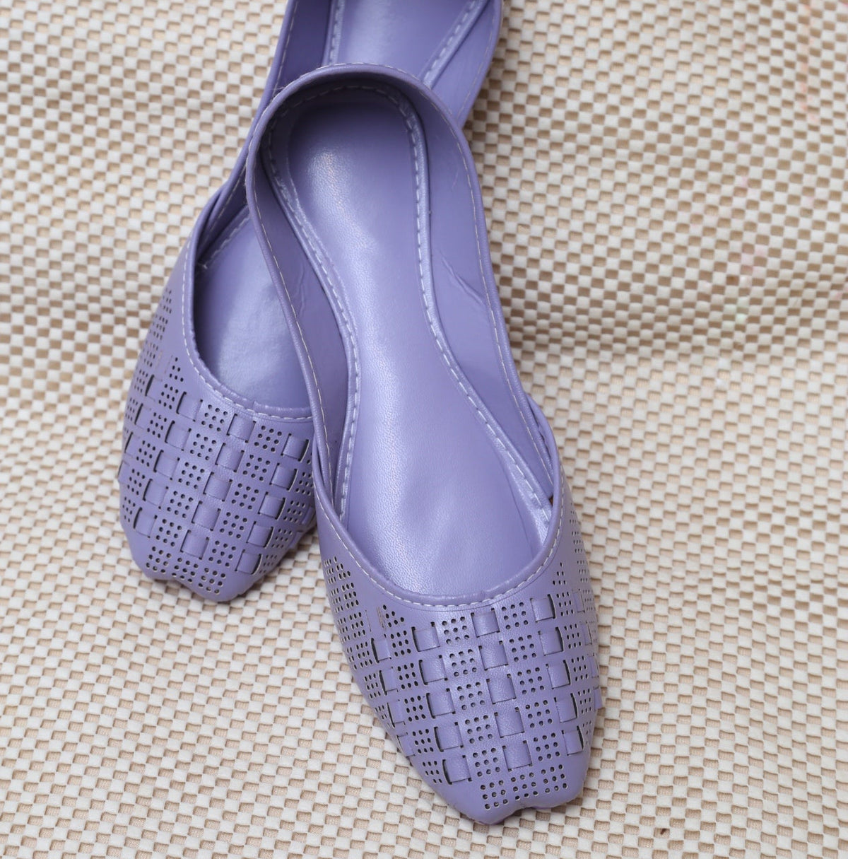 Chikankari Khussa-Lavender