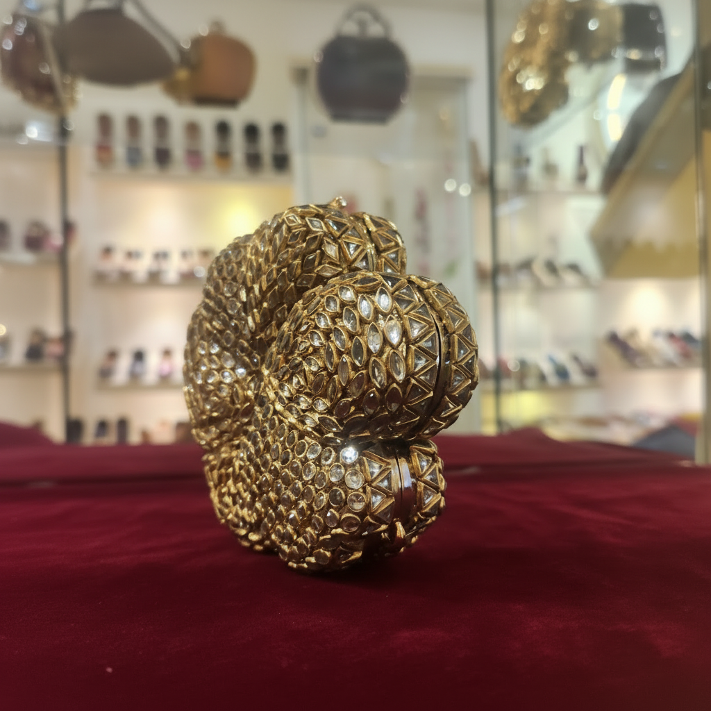 Kundan Flower Clutch (F)