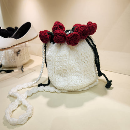 Rose Crochet Potli (Red)