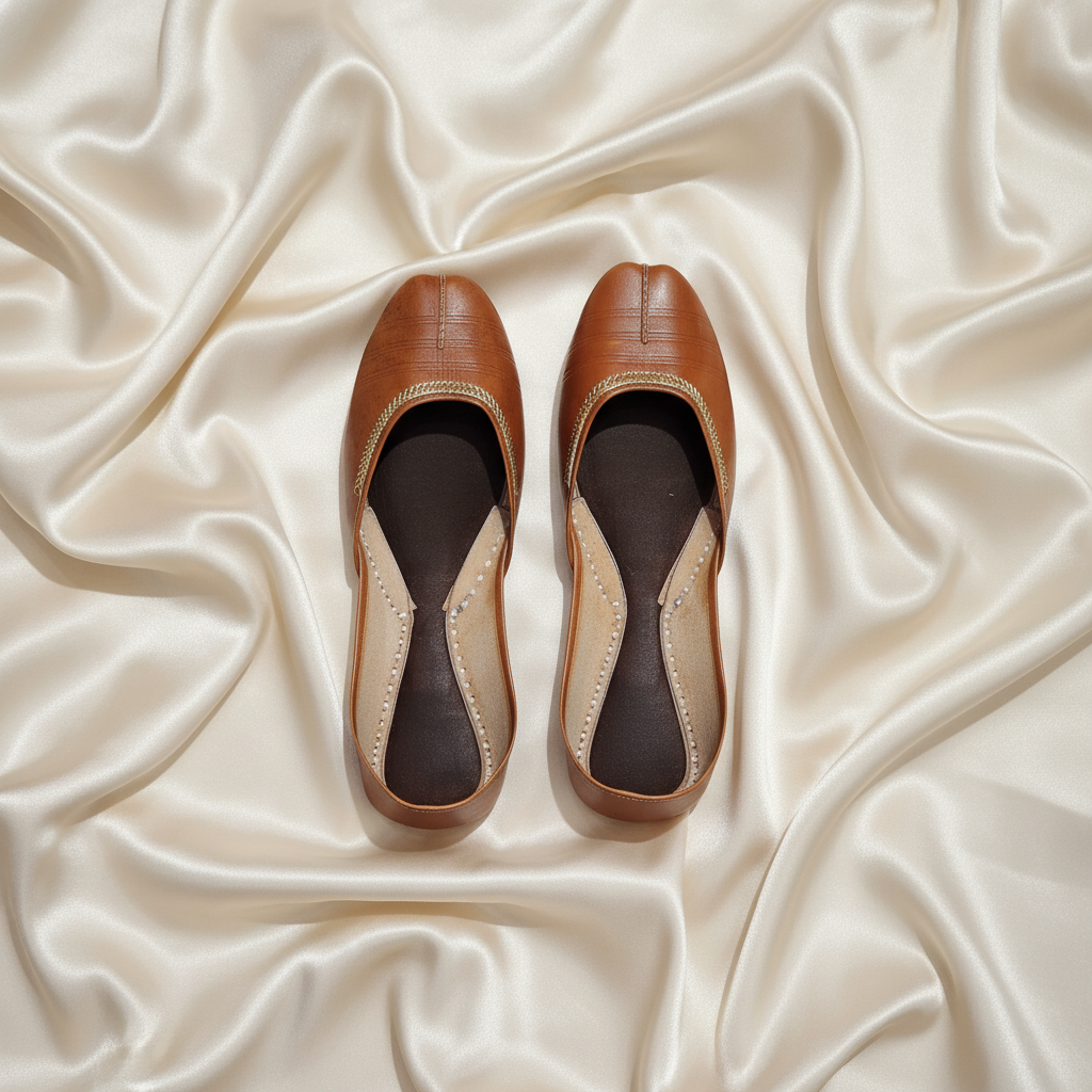 Brown Zari Leather