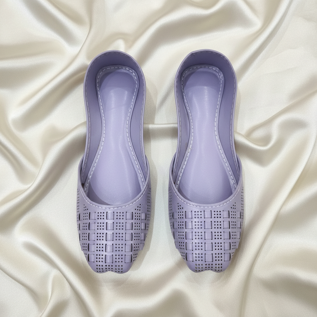 Chikankari Khussa-Lavender