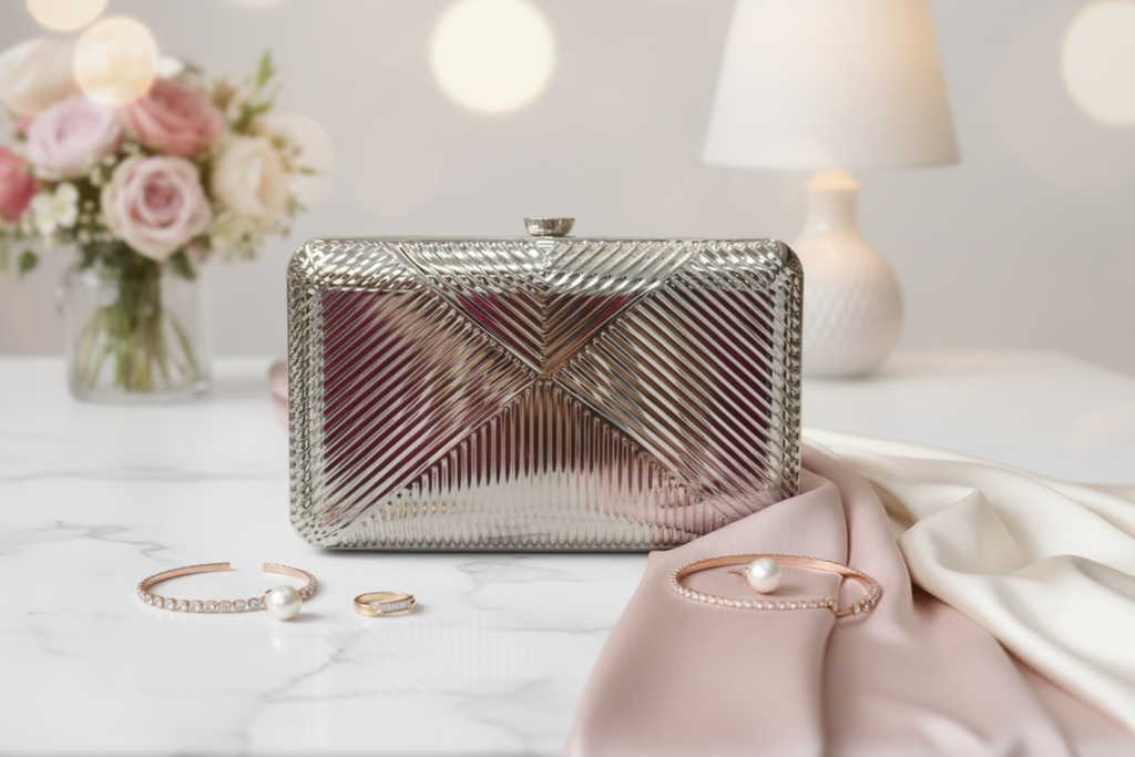 Metal Grace Clutch (Silver)