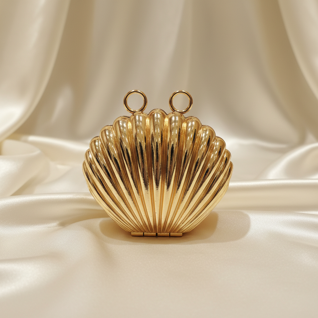 Metal Shell Clutch (Gold)