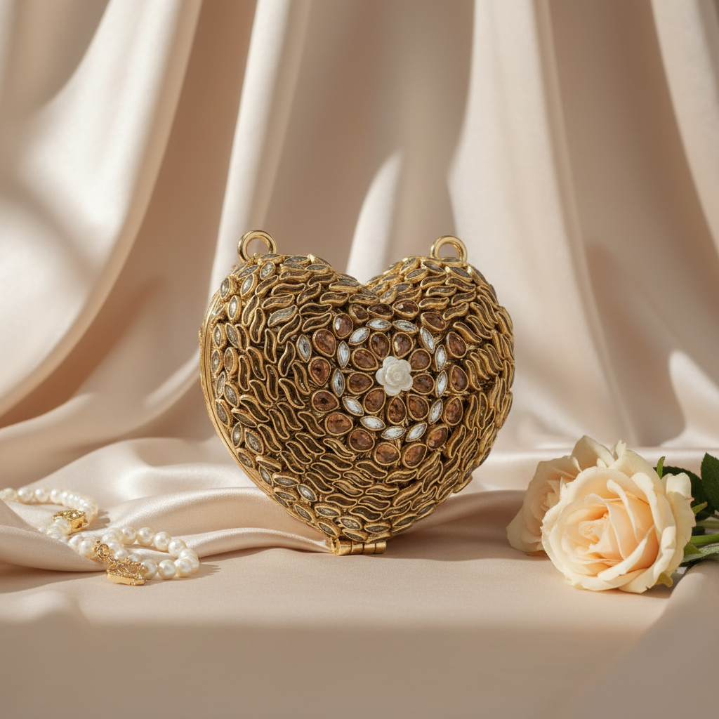 Kundan Heart Clutch (C)
