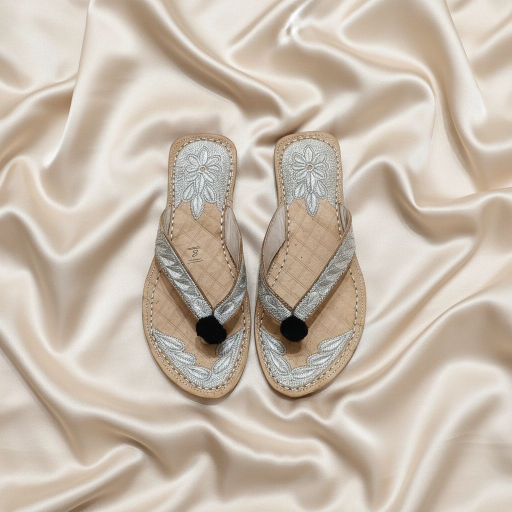 Gul Tilla Chappal (Silver)