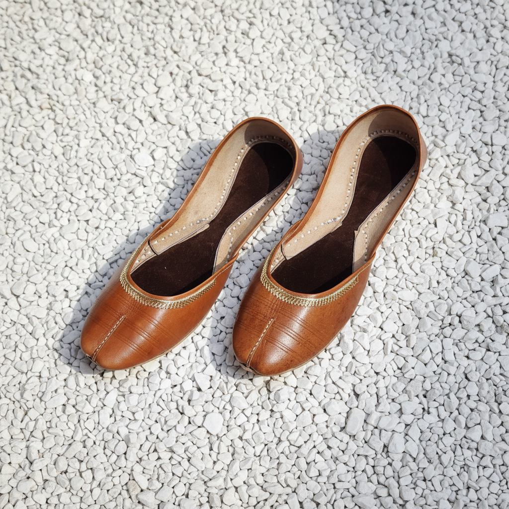 Brown Zari Leather