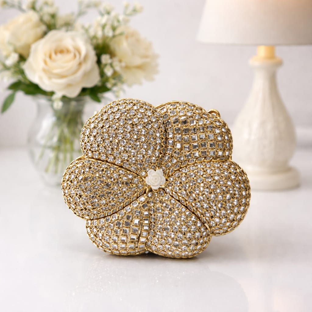 Kundan Flower Clutch (B)