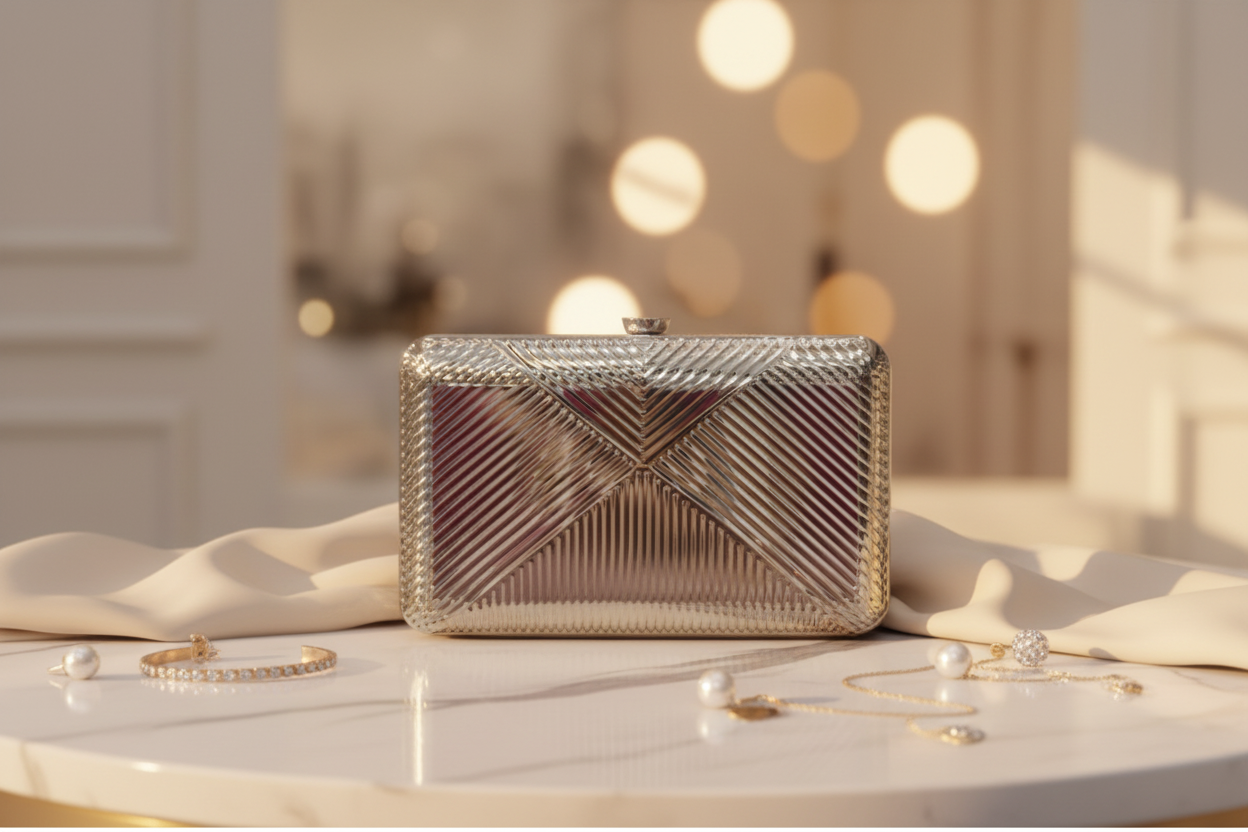 Metal Grace Clutch (Silver)