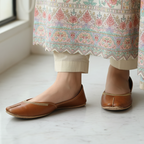 Brown Zari Leather