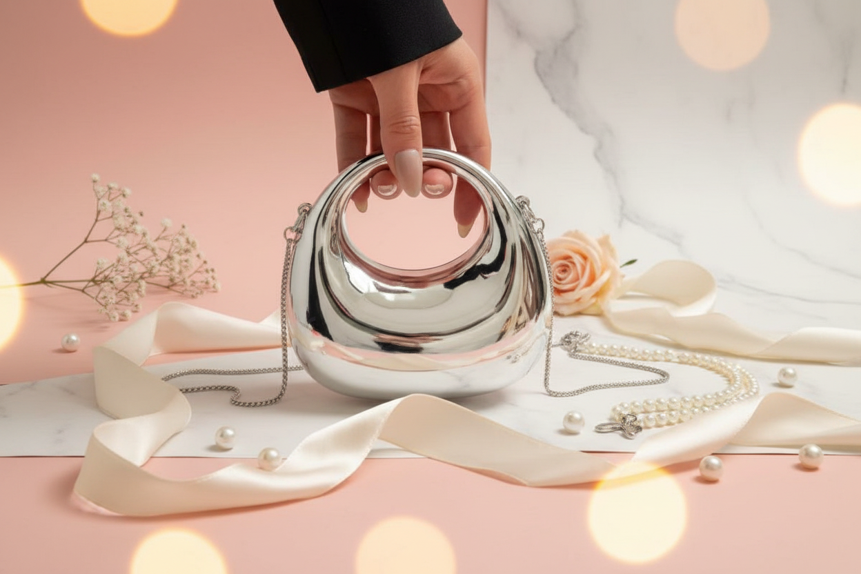 Dazzling Statement Mini Clutch(Silver)