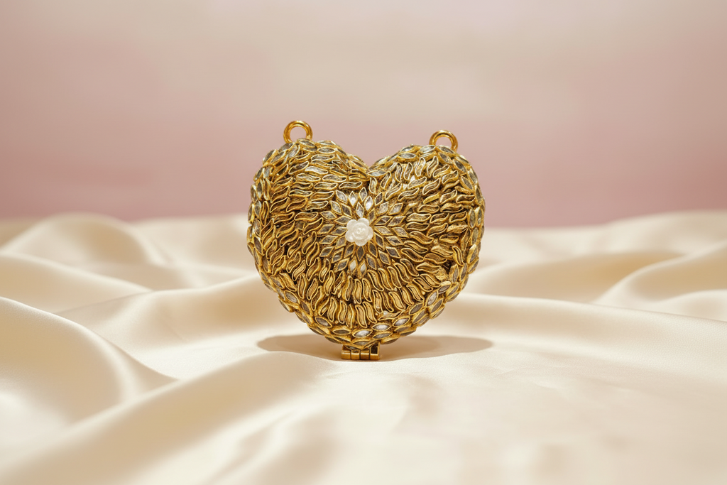 Kundan Heart Clutch (C)