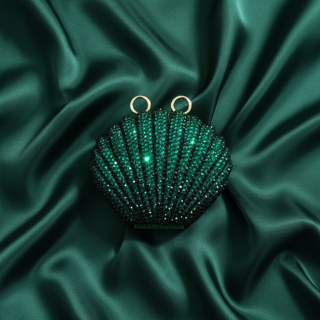 Shellena Crystal Clutch-Emerald Green