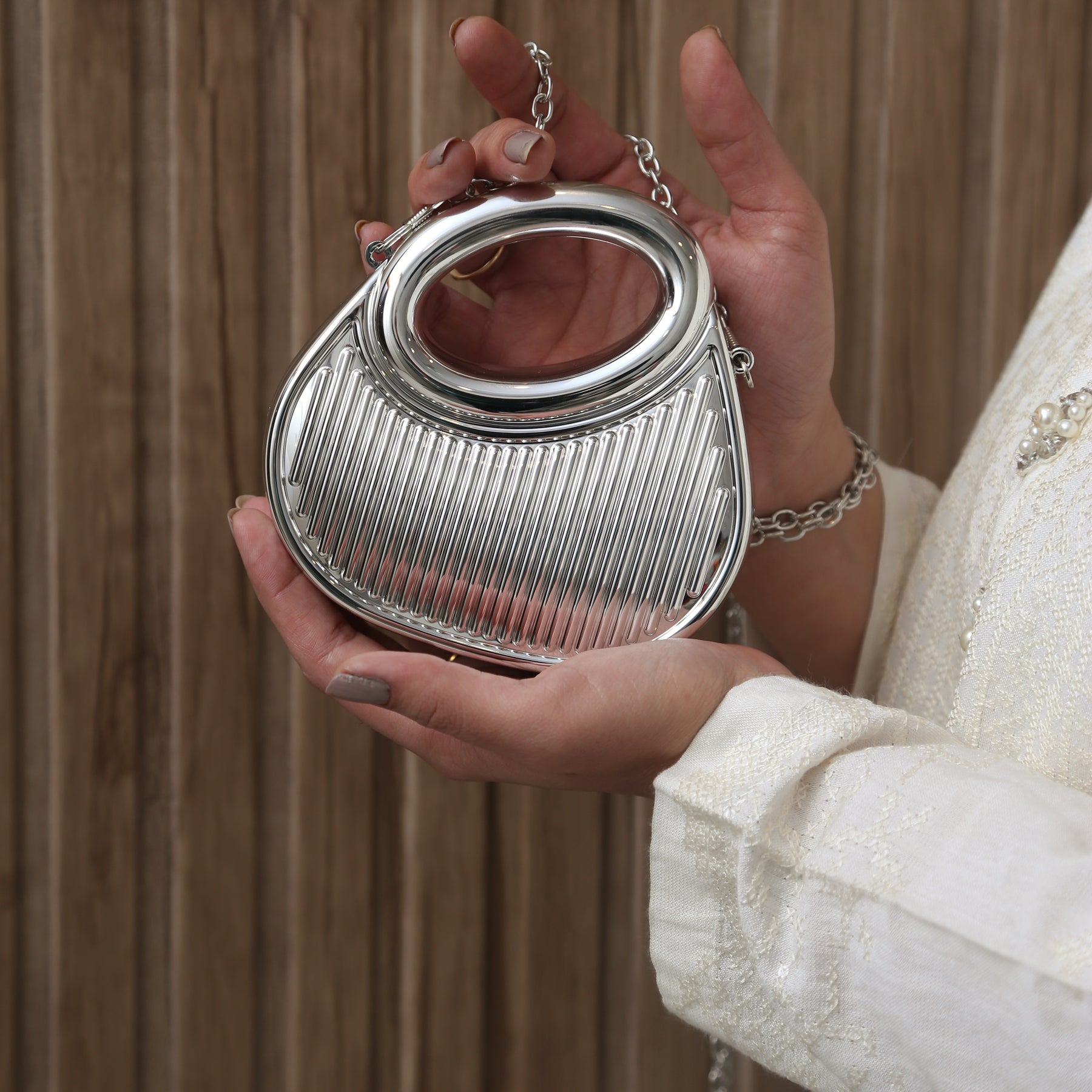 Bucket Mini Bag - Silver