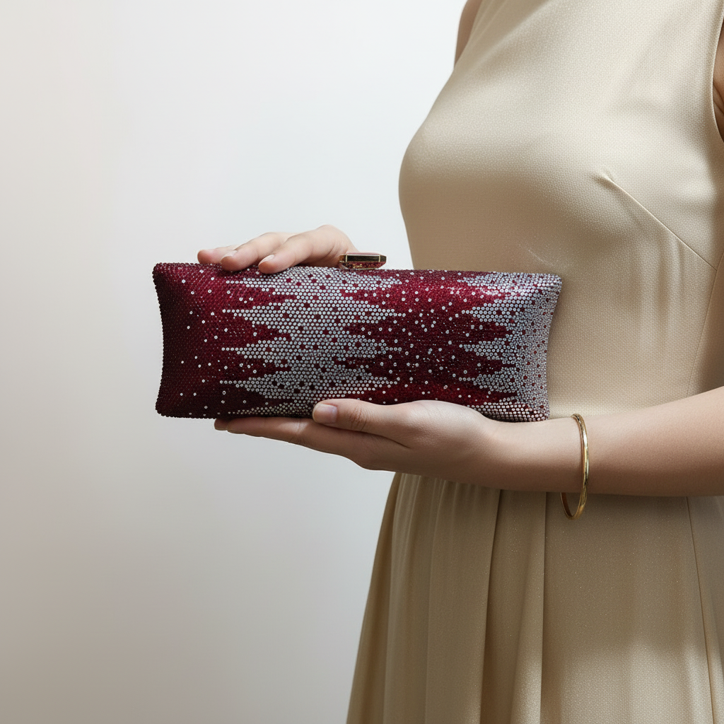 Crystallo Clutch (Maroon)