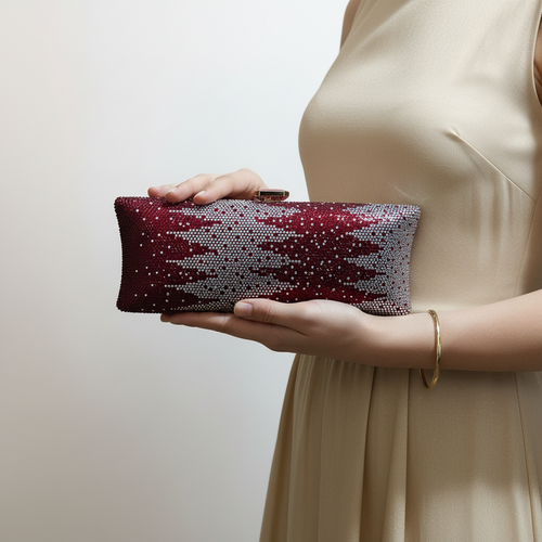 Crystallo Clutch (Maroon)