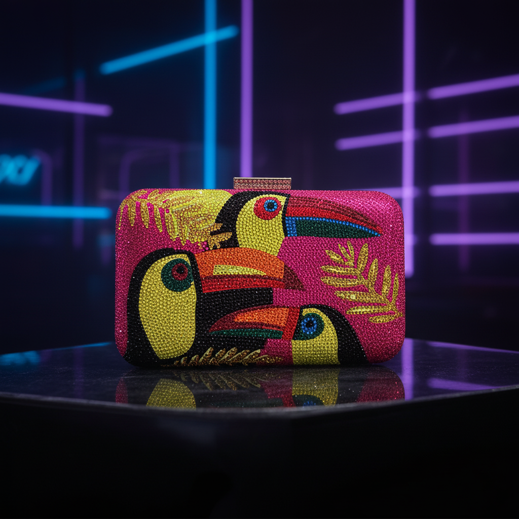 Swanella Clutch (Fuchsia)