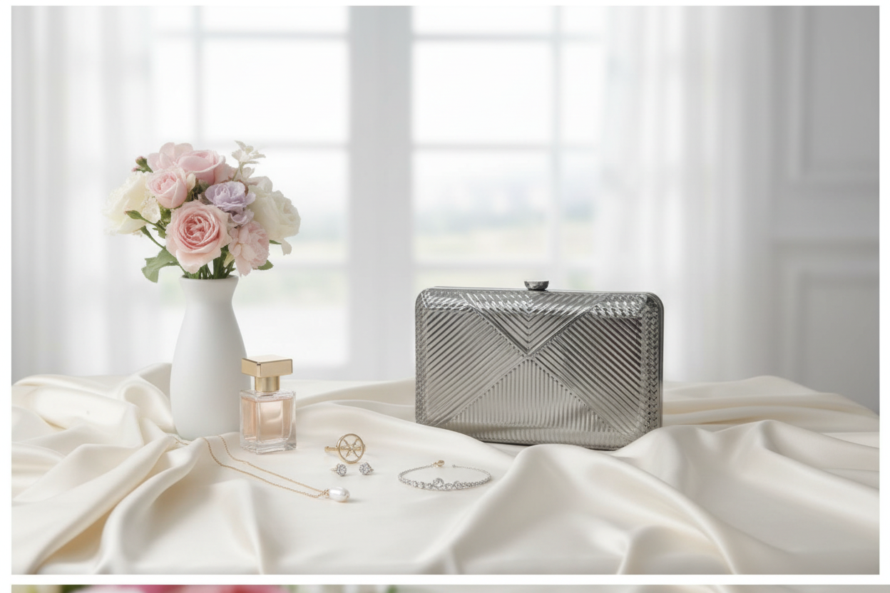 Metal Grace Clutch (Silver)