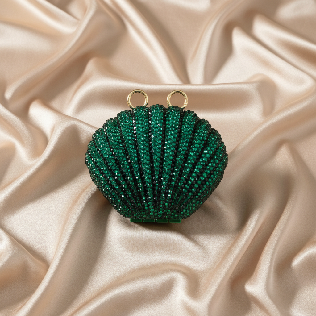 Shellena Crystal Clutch-Emerald Green