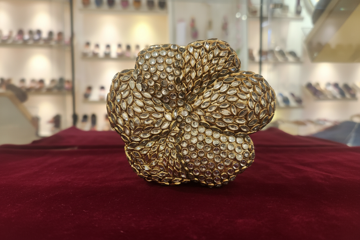 Kundan Flower Clutch (F)