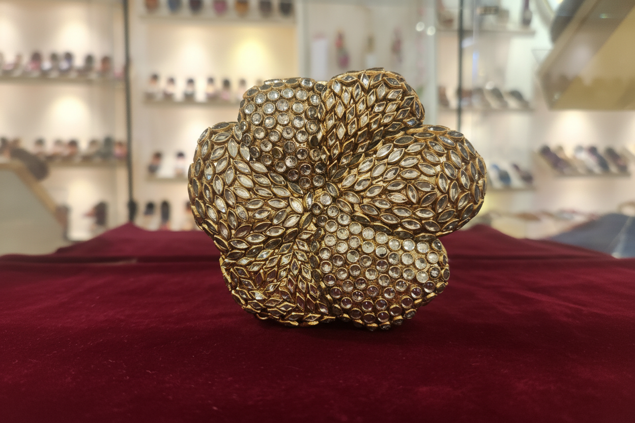 Kundan Flower Clutch (F)