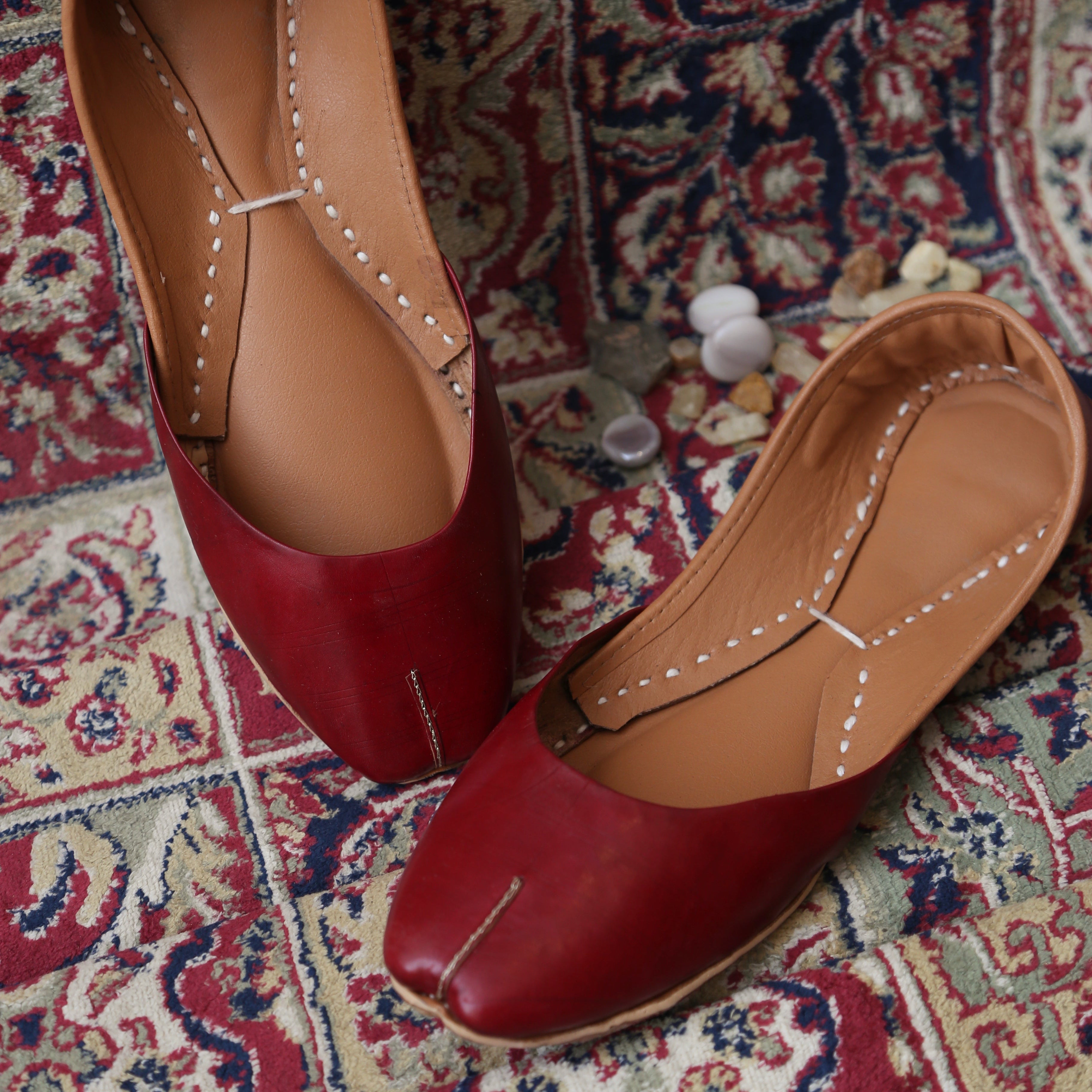 Maroon simple leather