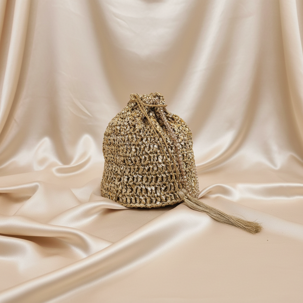 Sunheri Gota Handcrafted Potli Bag