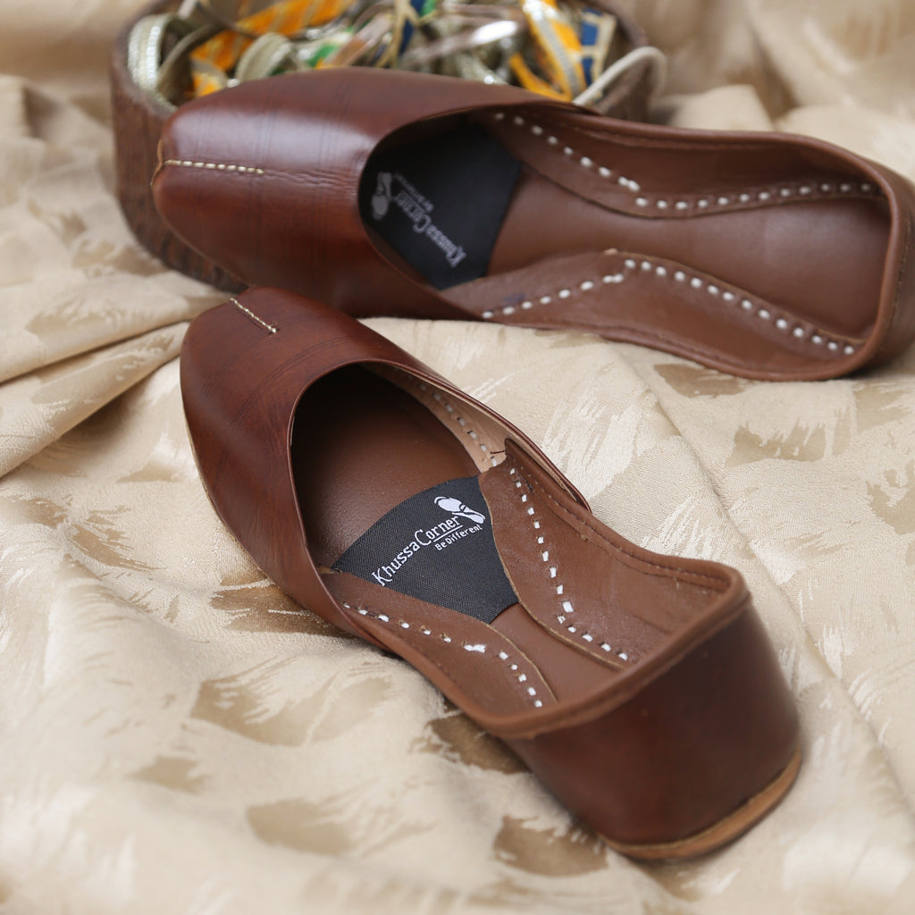 Choco brown Leather khussa