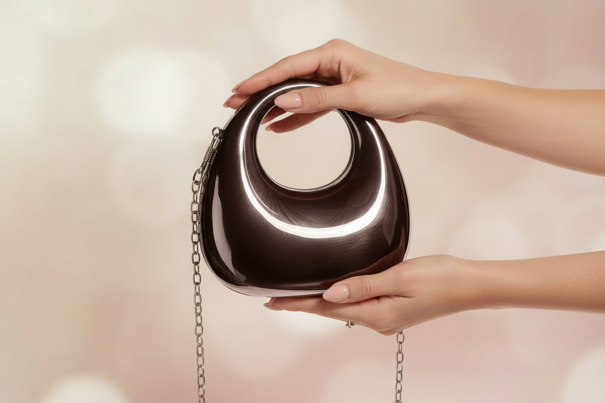 Dazzling Statement Mini Clutch(Choco)
